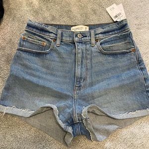 Abercrombie high waist jean shorts